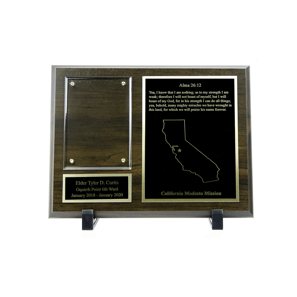 Missionary Plaque 7x9 - Two Plates, Gold/Silver - LDP-MP7x9