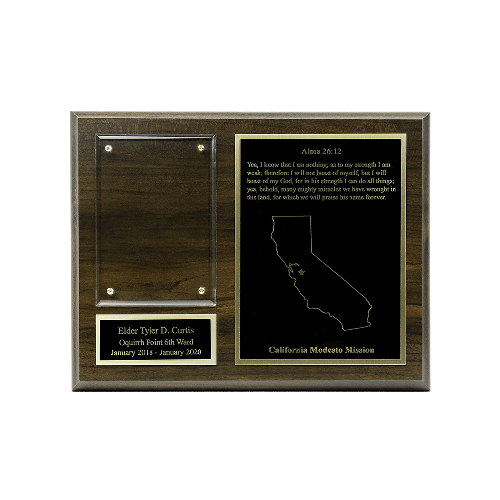 Missionary Plaque 7x9 - Two Plates, Gold/Silver - LDP-MP7x9