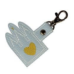 Stitched Temple Keychain - Blue 