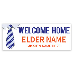 Tie Missionary Welcome Home Banner lds missionary banner, tie missionary banner, shirt and tie missionary poster, homecoming tie mission poster, elders homecoming banner, elders missionary poster, elders missionary banner