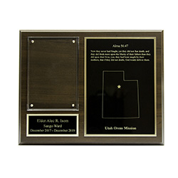Missionary Plaque 8x10 - Two Plates, Gold/Silver 