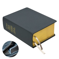 Hand-Bound Genuine Leather Quad - Pearlized Gunmetal gray lds scriptures, custom lds scriptures, gray lds scripture, silver quad, color quad scriptures, gray quad scriptures