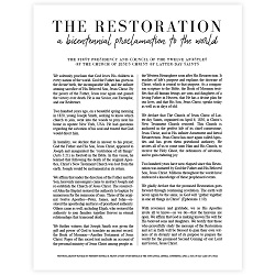 Classic Restoration Proclamation - Framed/Unframed framed restoration proclamations, framed lds proclamations, framed lds restoration proclamations