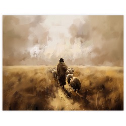 He Numbereth His Sheep - Framed/Unframed Wall Art lds art, jesus lds art, framed lds art, lds artwork, lds wall art, jesus christ lds art
