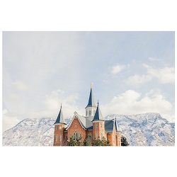 Provo City Center Temple - Snowy Mountain framed provo city center temple, provo city center temple art, provo city center temple framed art, Framed Provo City Center Temple Art