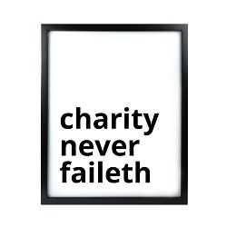 Charity Never Faileth LDS Quote Wall Art - Modern Charity Never Faileth LDS Quote Wall Art, lds quote wall art, lds wall art, framed lds quote, word art