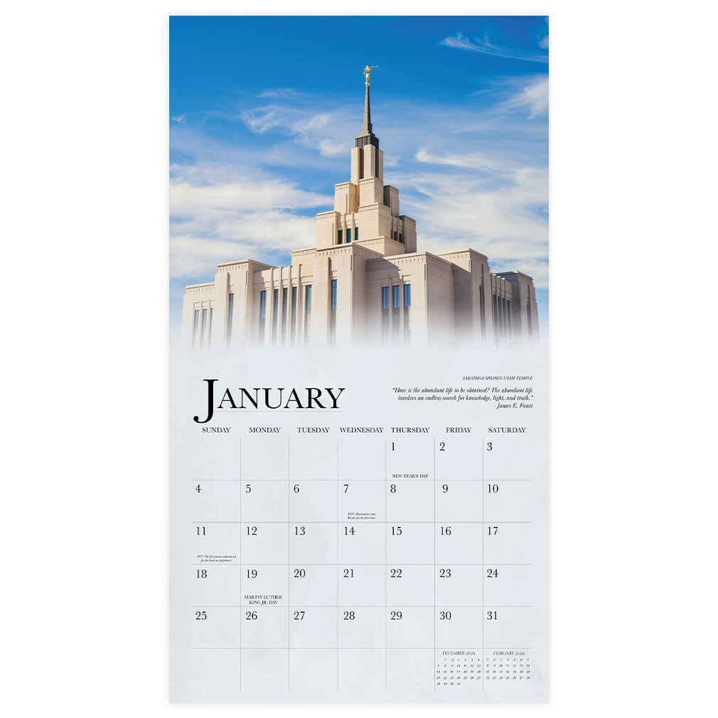 Sacred Temples 2026 Calendar - LDP-TWC-2026