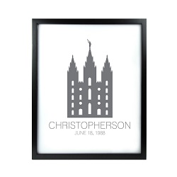 Personalized Outline Temple Print framed lds temple art, lds temple vector, lds temple art, framed temple art, framed temples
