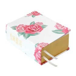 Hand-Bound Genuine Leather Quad - Rose Garden rose scriptures, rose pattern, flower scriptures, flower pattern, flowers, roses, pink scriptures, pattern scriptures, patterned scriptures, garden pattern, lds scriptures, scriptures