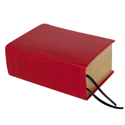 Hand-Bound Simulated Leather Quad - Patriot Red red lds scriptures, custom lds scriptures, red lds scripture, red quad, color quad scriptures, red quad scriptures