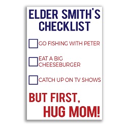 Handheld Checklist Missionary Welcome Home Sign lds missionary banner, missionary checklist banner, checklist missionary poster, homecoming checklist mission poster