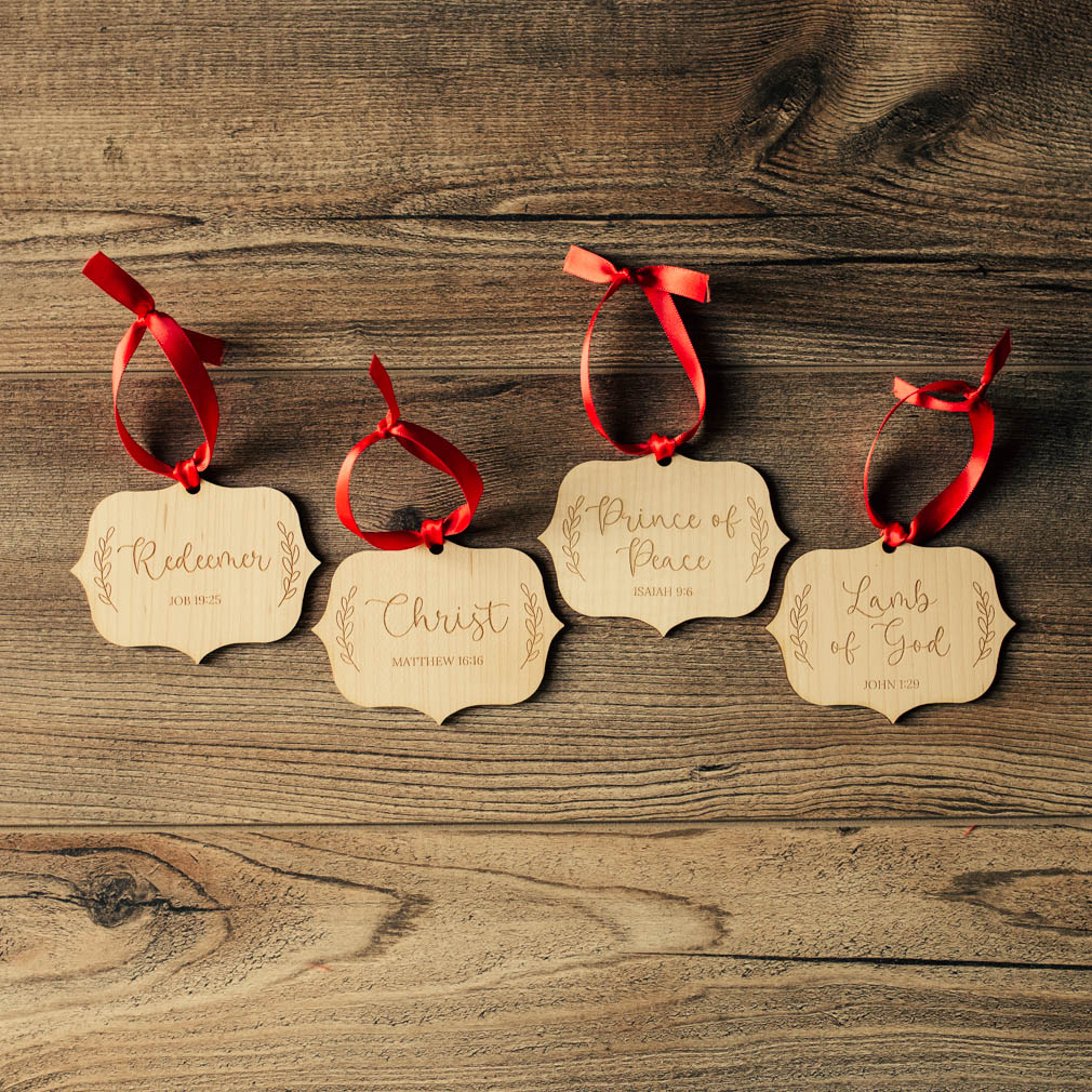 Names of Jesus Laurel Ornament Set - 12 Piece - LDP-ORN-NOJ-LAUREL-12