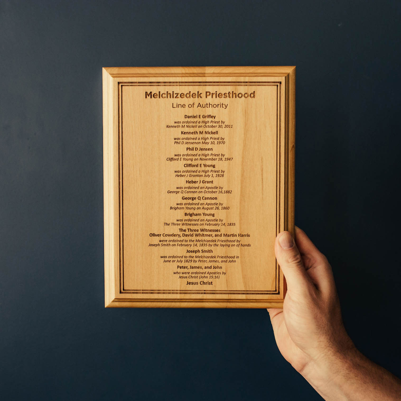 Priesthood Line of Authority Wood Plaque - LDP-PLQ100