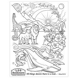 All Things Denote There is a God Coloring Page - Digital Download book of mormon coloring page, come follow me coloring page