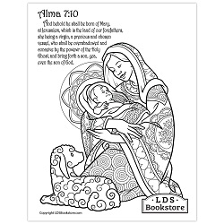 Mary & Baby Jesus Coloring Page - Digital Download baby jesus coloring page, come follow me coloring page, come follow me activity