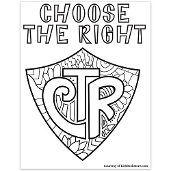 Choose the Right CTR Shield Coloring Page - Digital Download choose the right coloring page, choose the right printable, choose the right activity, printable choose the right coloring page
