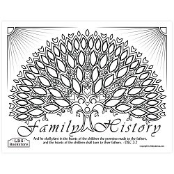 Hearts of the Children Family History Coloring Page - Digital Download free lds coloring page, lds coloring page, come follow me activities, come follow me coloring page, doctrine and covenants coloring page