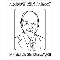 President Nelson Birthday Coloring Page - Digital Download president nelson coloring page