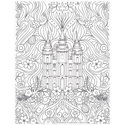 Easter Salt Lake Temple Coloring Page - Digital Download 