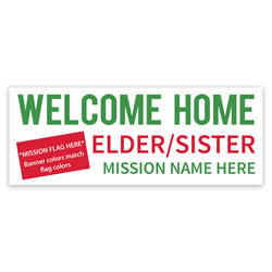 Flag Missionary Welcome Home Banner lds missionary banner, flag missionary banner, flag missionary poster, homecoming flag mission poster