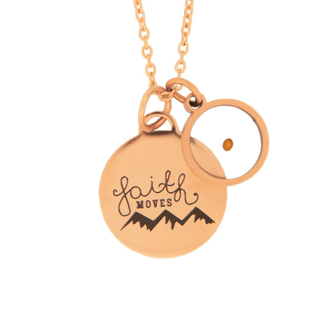 Mustard Seed Circle Necklace With Charm - LDP-MSEED-CIR-CPN