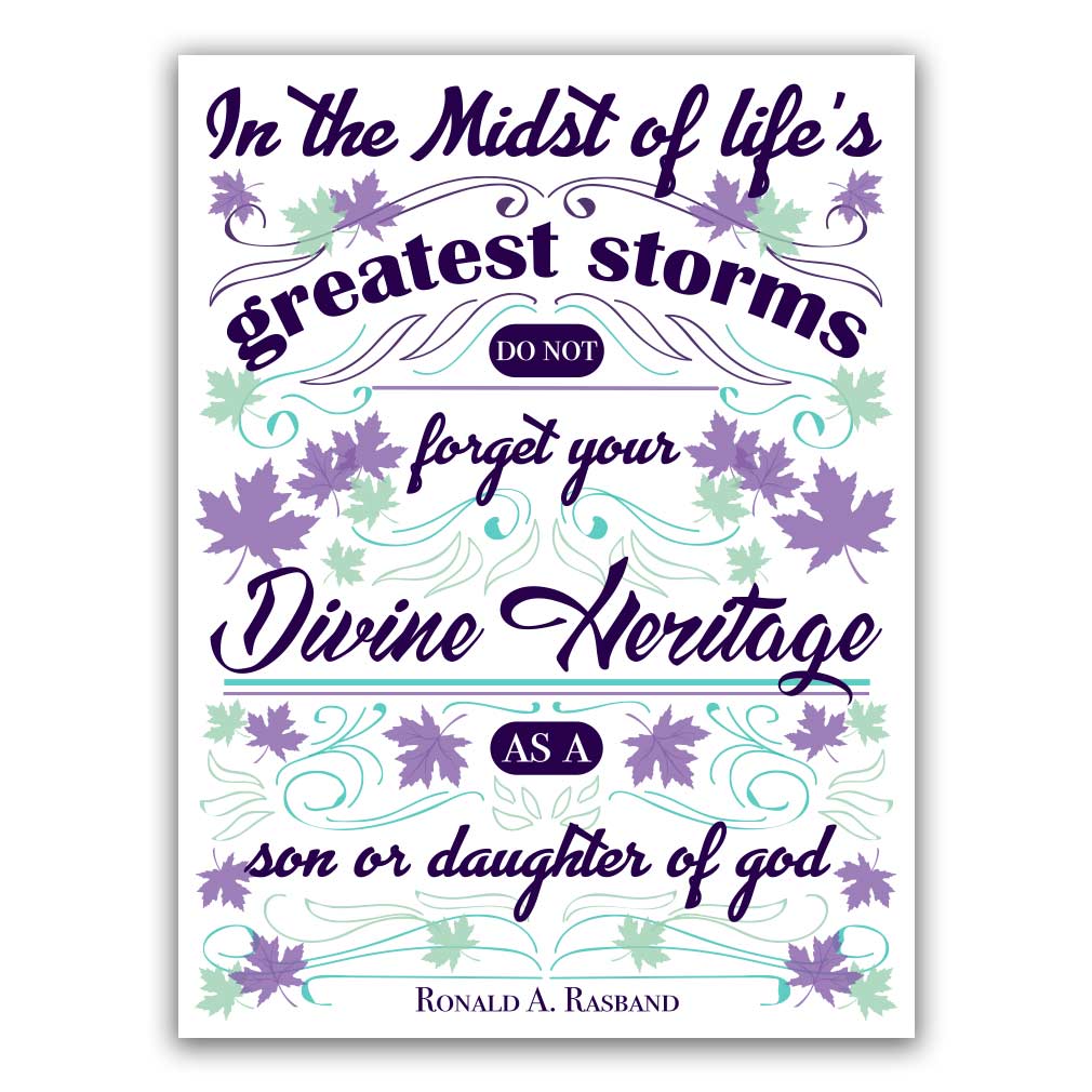 Divine Heritage - Digital Download lds visiting teaching method, lds visiting teaching handout, lds relief society message handout, october relief society handout, october visiting teaching messsage