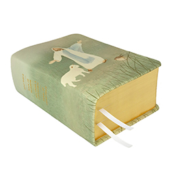 Hand-Bound Genuine Leather Quad - The Good Shepherd blue lds scriptures, custom lds scriptures, blue lds scripture, blue quad, color quad scriptures, blue quad scriptures, art quad, art scriptures, art scripture cover