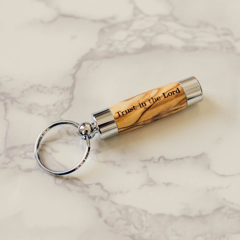 Bethlehem Olive Wood Oil Vial - Silver/Gunmetal - PT-OLIVE-VIAL