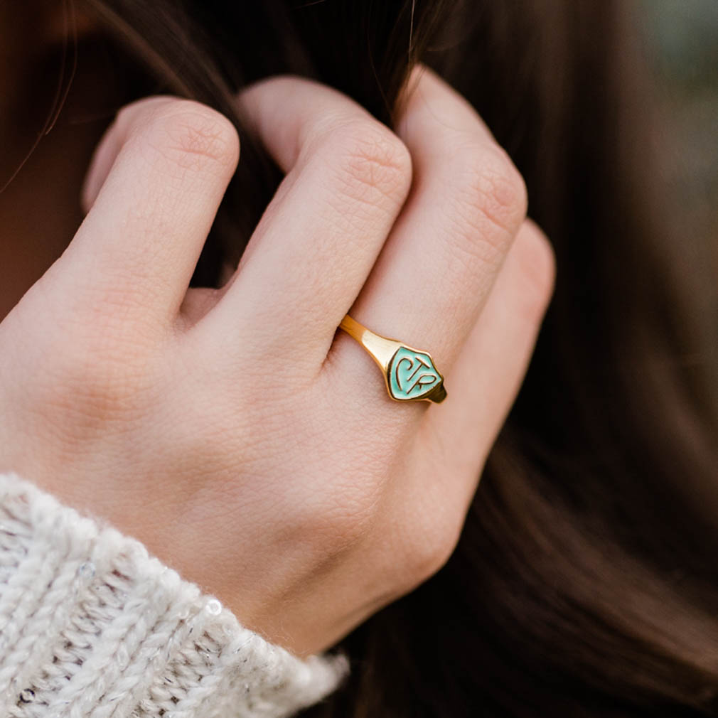 Mint &amp; Gold CTR Ring - Classic - RM-C18979