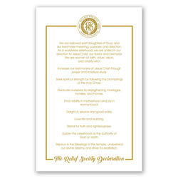 Relief Society Declaration Poster - Gold relief society poster, relief society posters, relief society, relief society declaration, gold poster